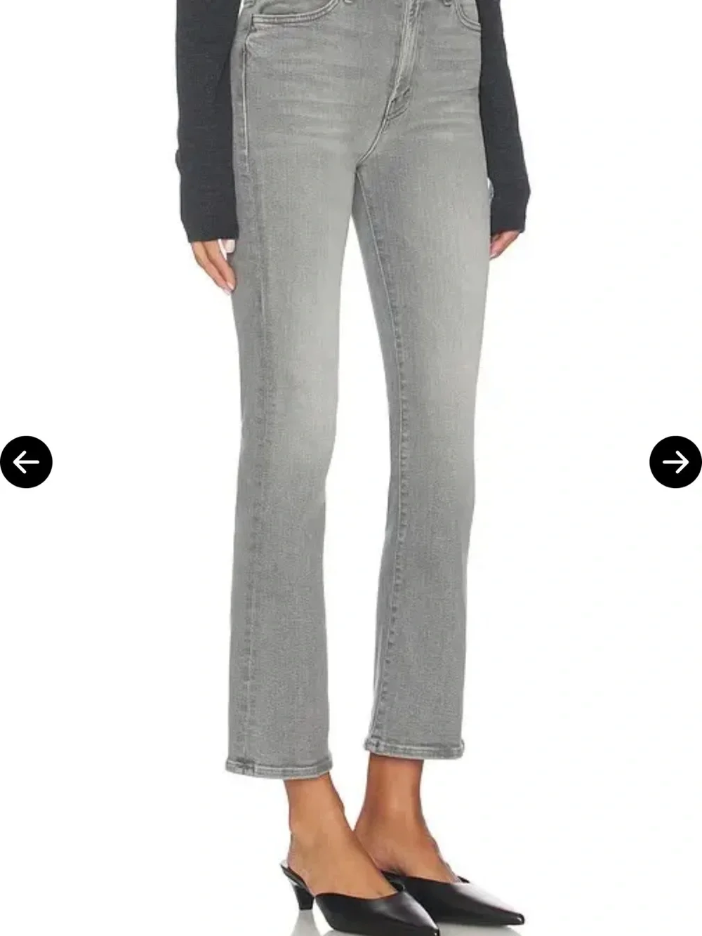 MOTHER Straight Leg Jeans in Washed Gray